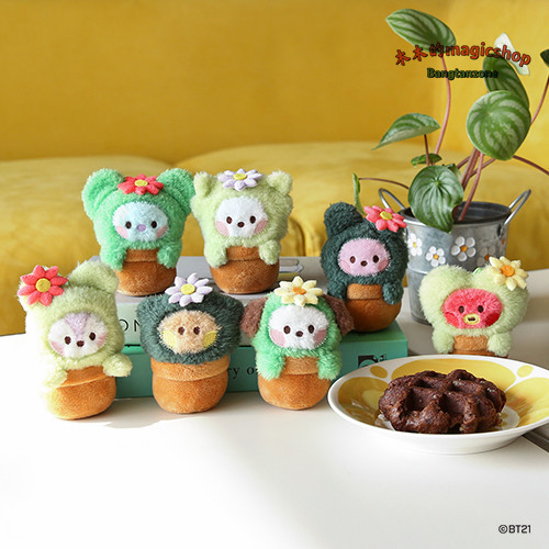 [Mumu] สัปดาห์แรก BT21 BTS BTS ตุ๊กตากระถางพวงกุญแจจี้กระเป๋าตุ๊กตา