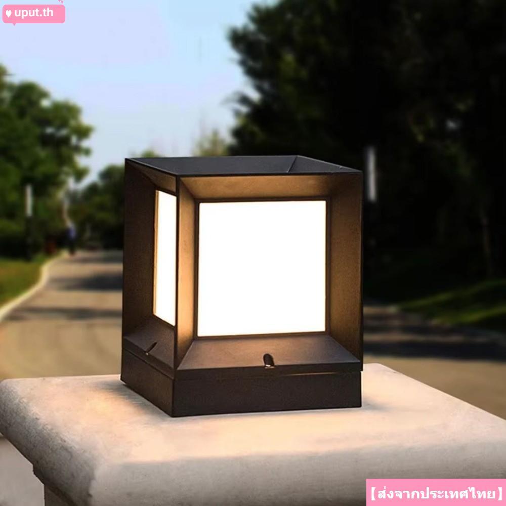 UPUT Led ไฟโพสต์กลางแจ้ง, E27 โคมไฟคอลัมน์, โมเดิร์น 220V IP54 คอลัมน์กันน้ํา Pier รั้วหมวกสวน