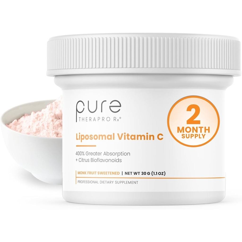 Pure Therapro Rx 100% Liposomal Vitamin C Powder, อาหารเสริมวิตามินซีวีแกน PureWay, รองรับริ้วรอยแห่