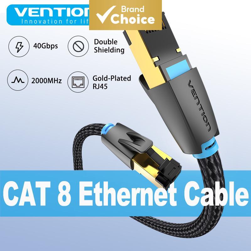 Vention CAT8 สายเครือข่าย Ethernet ความเร็ว 2000MHz สําหรับ PC โมเด็ม เราเตอร์ แล็ปท็อป