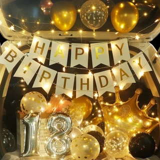 ชุดลูกโป่งเซอร์ไพรส์ท้ายรถ BIRTHDAY CAR 10/12นิ้ว ชุดลูกโป่งยาง ลูกโป่งท้ายรถ เซอไพร เซอร์ไพรส์วันเกิด set