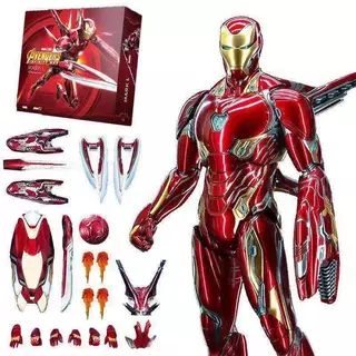 Marvel Avengers Iron Man รูป Cool Weapon Deluxe ชุดเดสก์ท็อปอินเทรนด์เล่นตกแต่งกล่องปริศนา