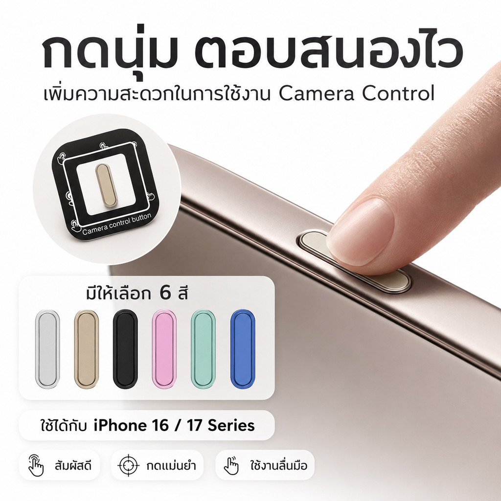 ฝาครอบคุมกันรอยปุ่มกล้อง กันรอยขีดข่วน CAMERA Control Protection สำหรับ IPHONE 16 16PRO 16PLUS16promax 17 17pro 17promax