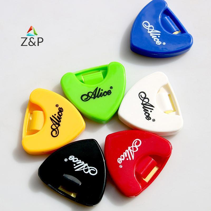 Z&P กีตาร์ Pi Holder พลาสติก Plectrum Case Mediator Storage Self กาว COD