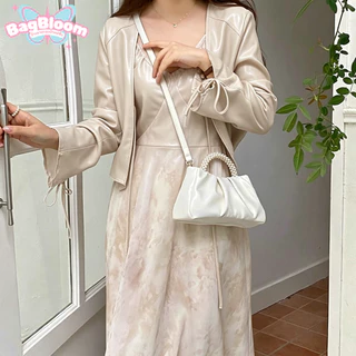 ✨พร้อมส่ง กระเป๋าถือผู้หญิงแฟชั่น รุ่นจับจีบหูมุก สไตล์เกาหลี Luxury Shoulder Bag Crossbody Bag