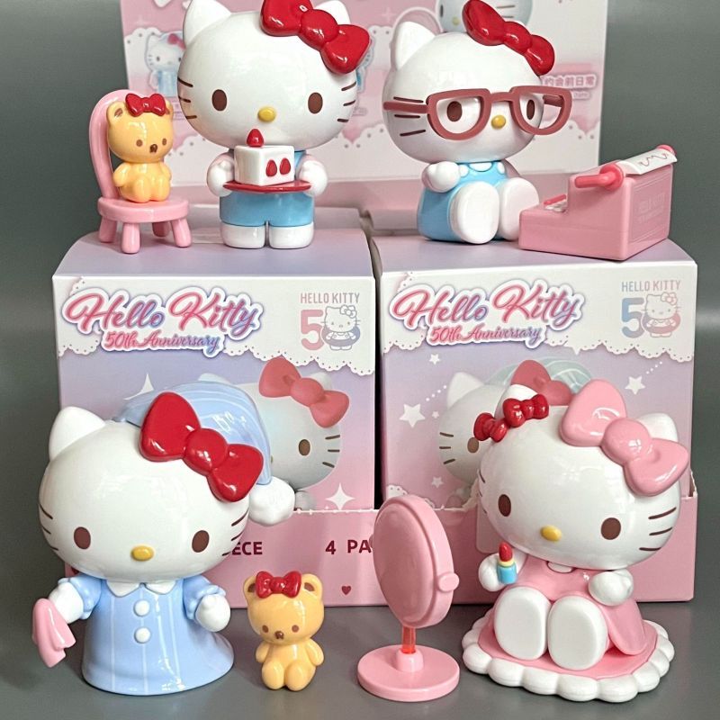 Sanrio ของแท้ Limited Edition Hello Kitty Daily Life Series อินเทรนด์เล่นสาวหัวใจน่ารักเดสก์ท็อปตกแต่ง