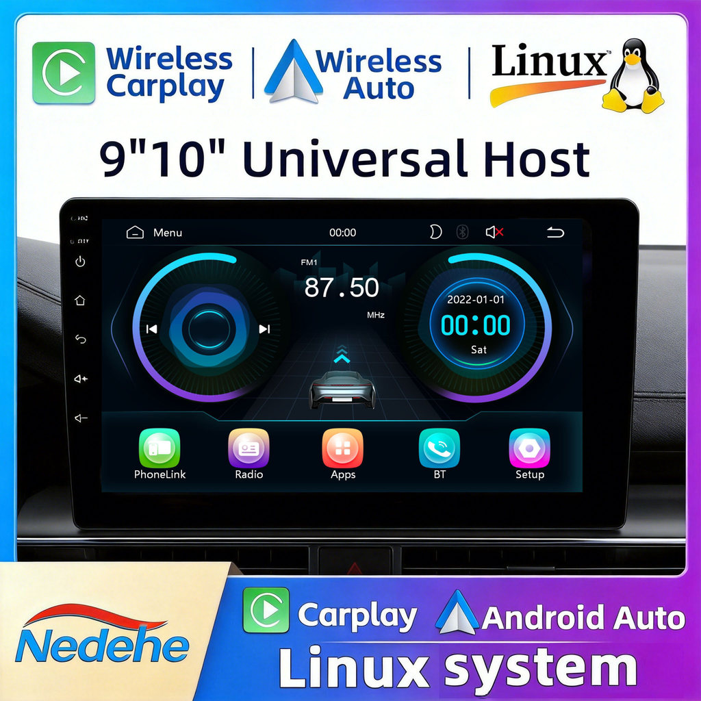 9 10 นิ้ว Carplay Carplay ระบบ linux ไร้สาย Carplay & Android Auto 2 DIN 3 วินาทีบนวิทยุติดรถยนต์สเตอริโอ Bluetooth USB MP5 เครื่องเล่นในรถยนต์