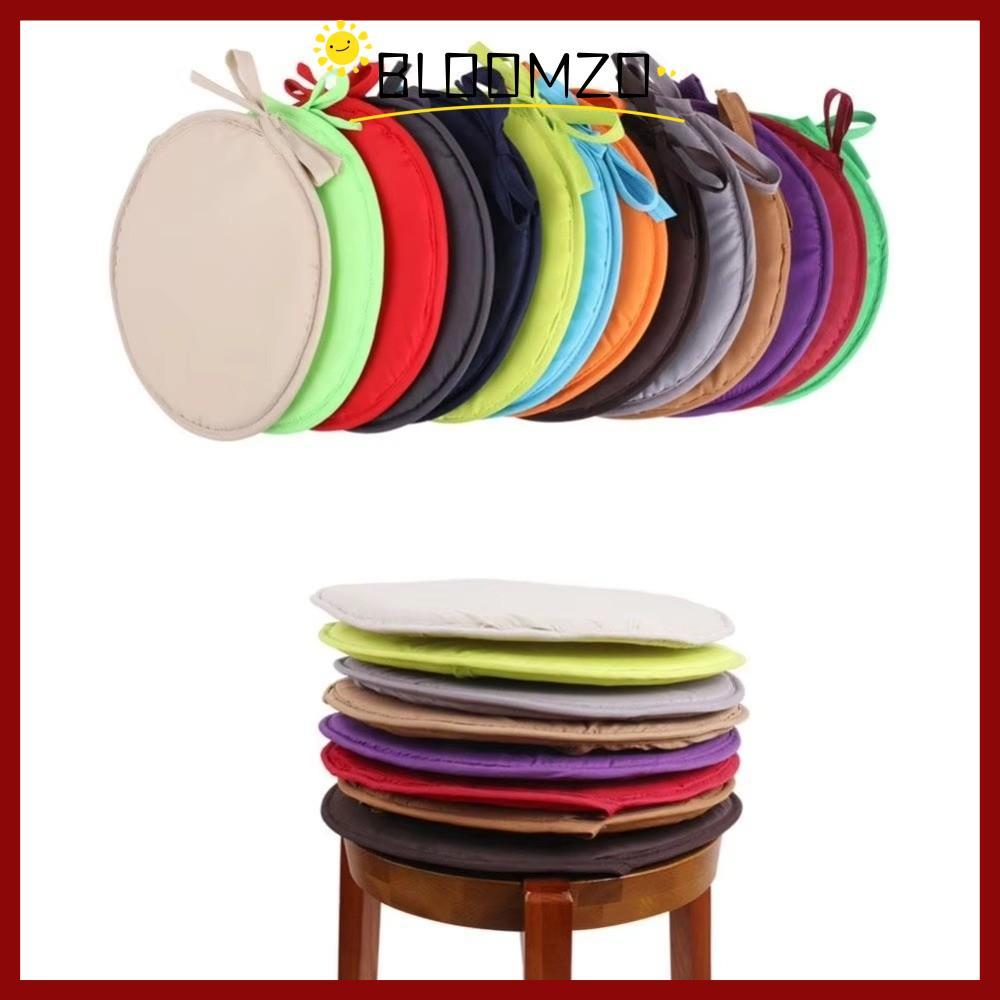 in stockBLOOMZO เบาะรองนั่งเก้าอี้วงกลม,สีลูกกวาดหนาฟองน้ํารอบเก้าอี้ Pad, การออกแบบที่เรียบง่ายพร้อมเชือกรูดล้างทําความสะอาดได้ 30*30 ซม.เบาะรองนั่งสวน Patio ห้องครัวสํานักงาน