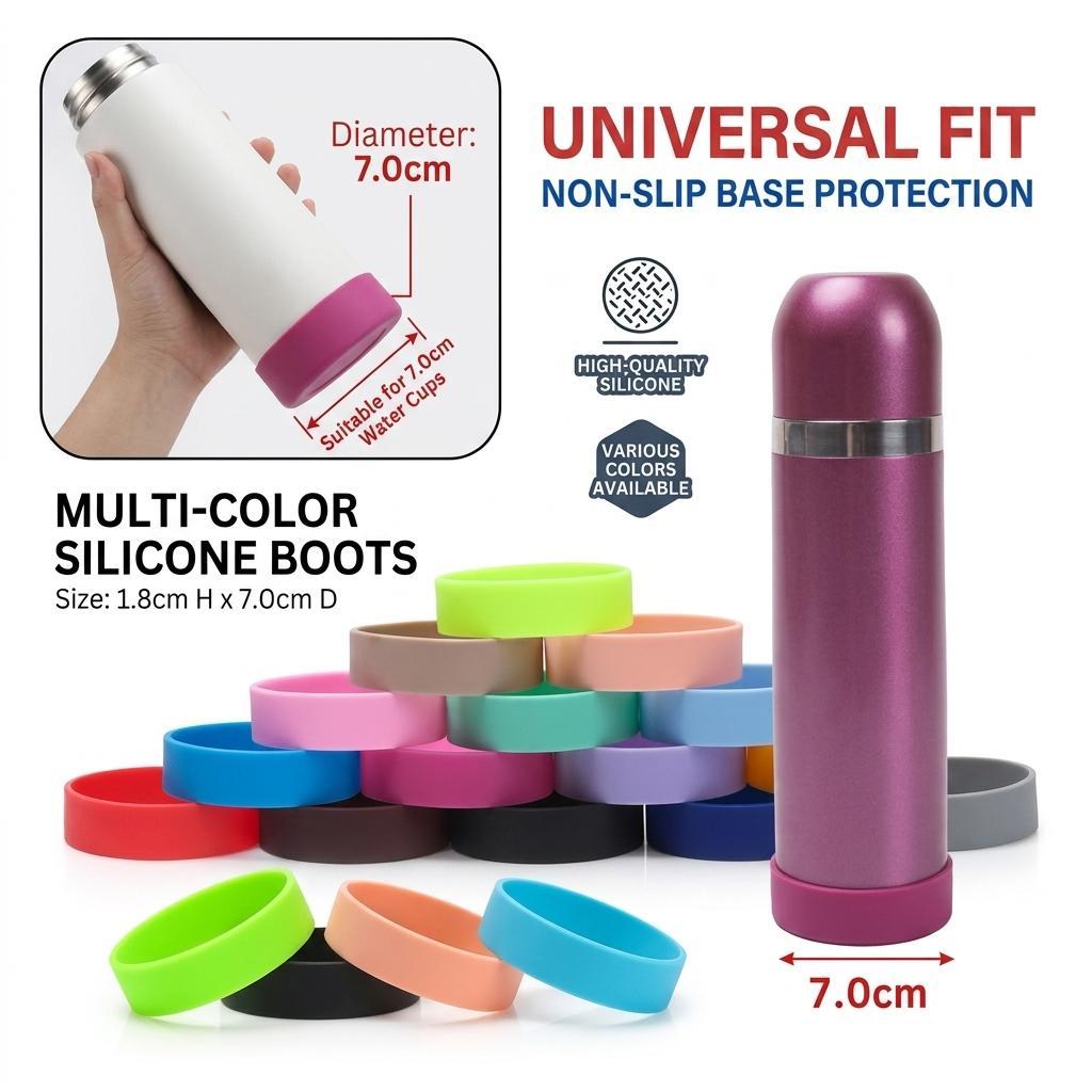 7 ซม.ซิลิโคนขวดน้ํา Boot สําหรับ 20oz 30oz Tumbler กระติกน้ํา Anti Slip ด้านล่าง Protector Scratch Proof