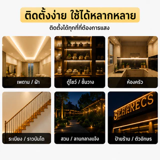 ไฟเส้น LED 5730 สว่างพิเศษ กันน้ำ IP67 ไฟเส้น 220V แถวคู่ 120/เมตร สำหรับบ้าน ร้านค้า และงานกลางแจ้ง พร้อมปลั๊กและหัวปิด