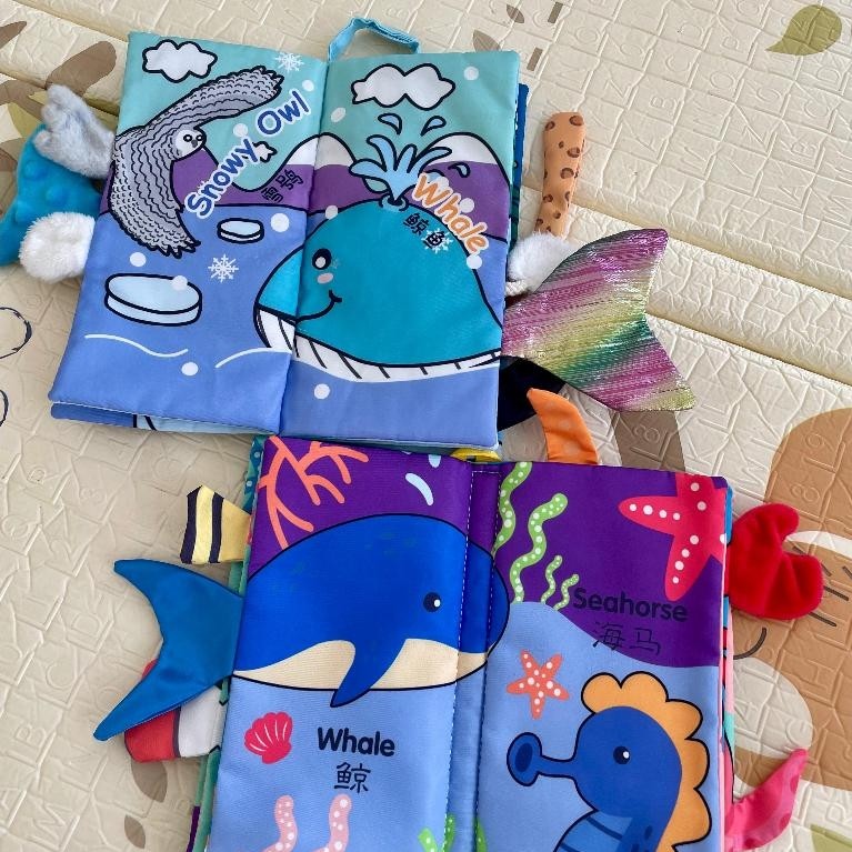 3D Baby Pillow Book Soft Book Educational Baby Cute Motif English and Mandarin Cloth Book 3D Toys