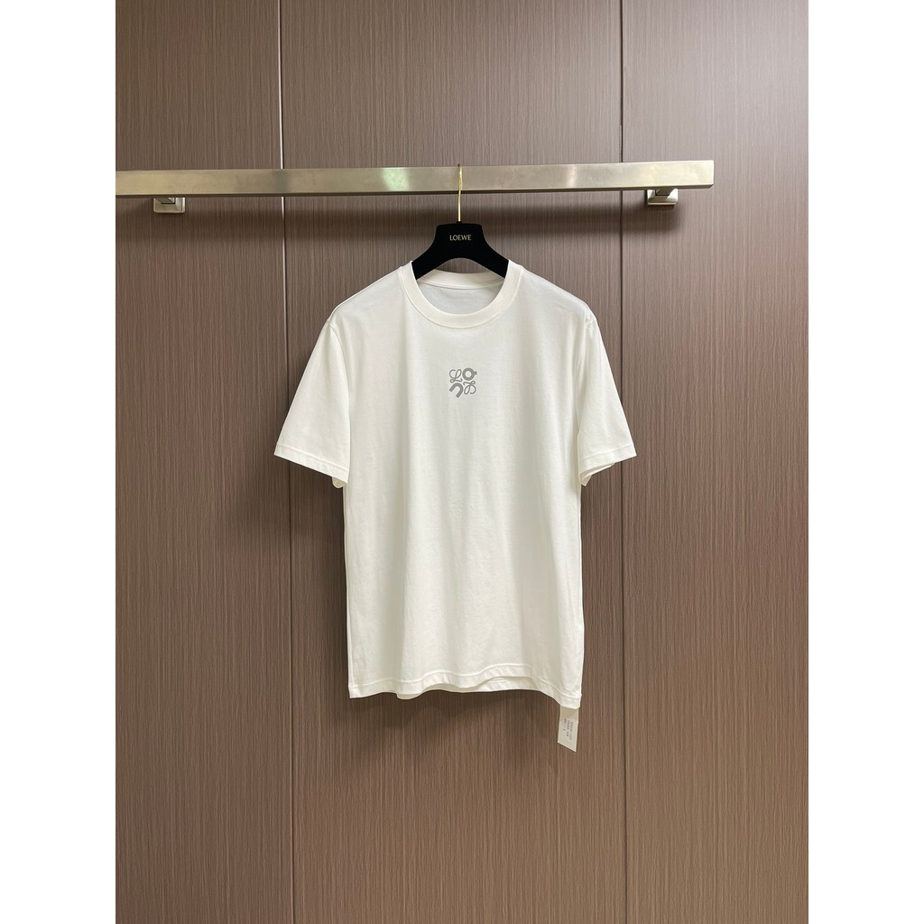 LOEWE รุ่นเคาน์เตอร์เสื้อยืดแขนสั้นสไตล์คู่ Street สไตล์พิมพ์เสื้อยืด Raglan แขนหนา Impervious สีสัน