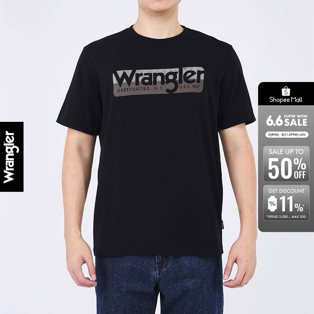 WRANGLER เสื้อยืดแขนสั้นผู้ชาย รุ่น WR S326MTSSF32 สีดำ