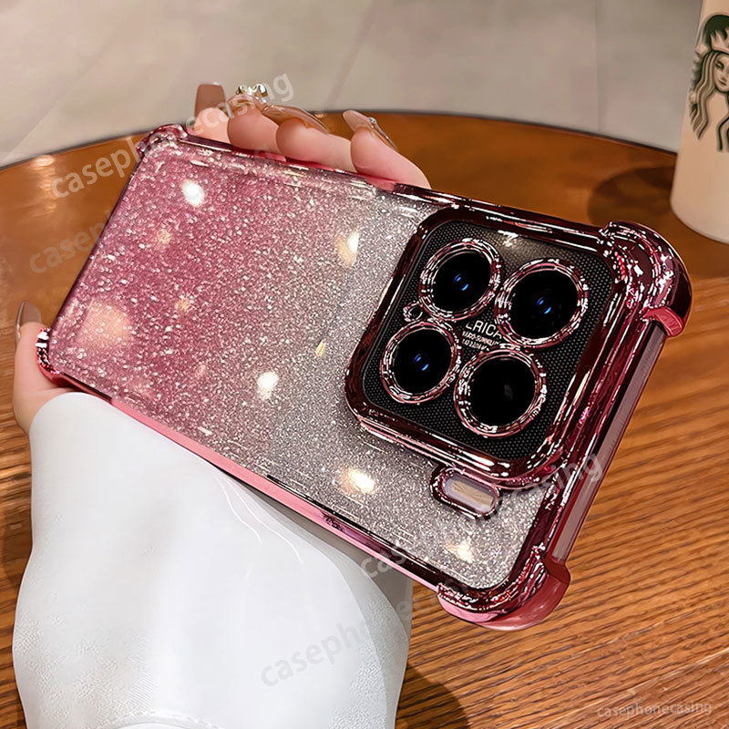 เคสโทรศัพท์สําหรับXiaomi 17T 17 Pro Max 17TPro 17ProMax 4G 5G 2026 ปลอกGradient Glitterชุบกันกระแทกนุ่มTPUซิลิโคนยืดหยุ่นBlingเลนส์ปกหลัง