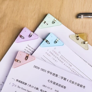 BLIVO คลิปหนีบกระดาษพลาสติกใส (ทรงสามเหลี่ยม น่ารัก) - ใช้ตั้งโต๊ะ/เครื่องเขียน/อุปกรณ์การเรียน JoyTray
