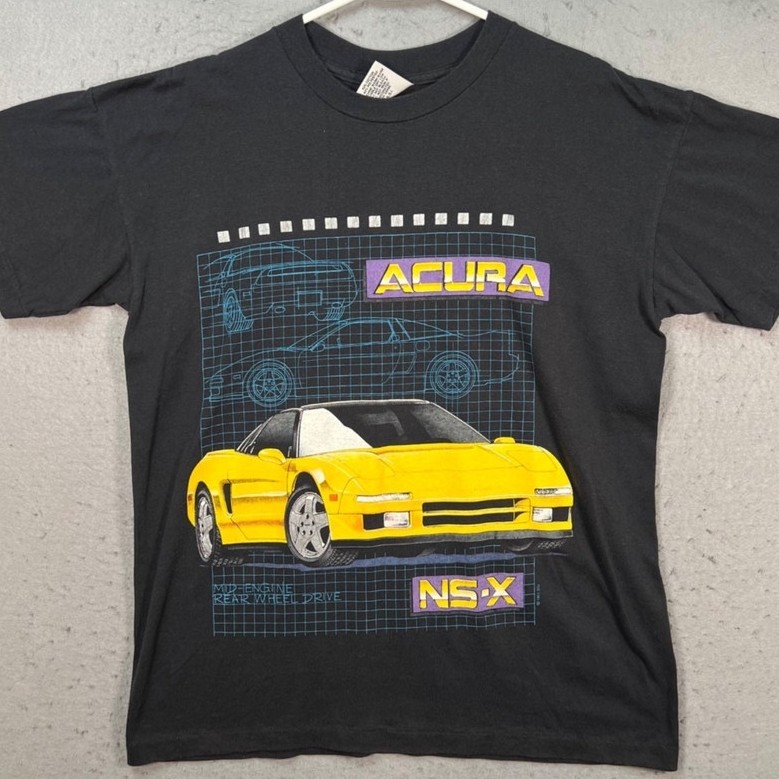 100% Cotton Retro 90s Racing Graphic T-Shirt สีดํา