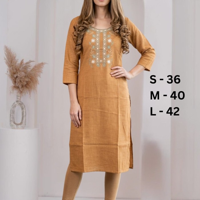 ผ้าฝ้ายปัก Kurti สําหรับผู้หญิง MMB Series