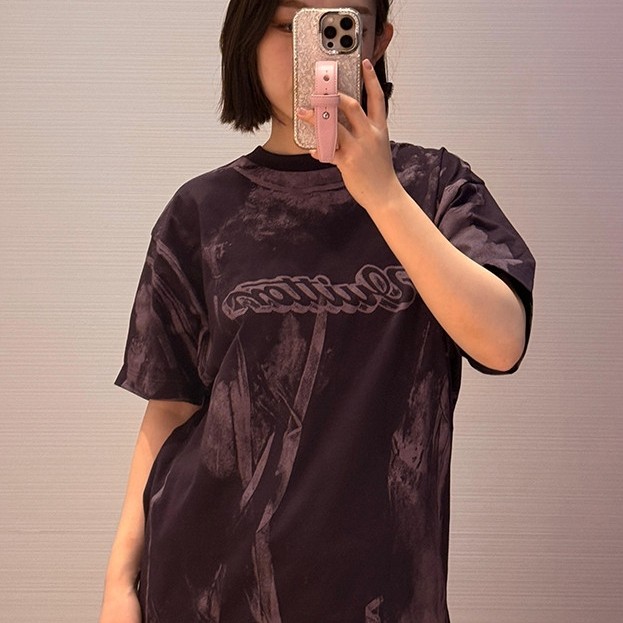 LOUIS VUITTON/LV/2026 คลาสสิกรอบคอแขนสั้นเสื้อยืดผู้ชายผู้หญิงขายร้อน Street สวมใส่หลวมขนาดใหญ่ใหม่เ