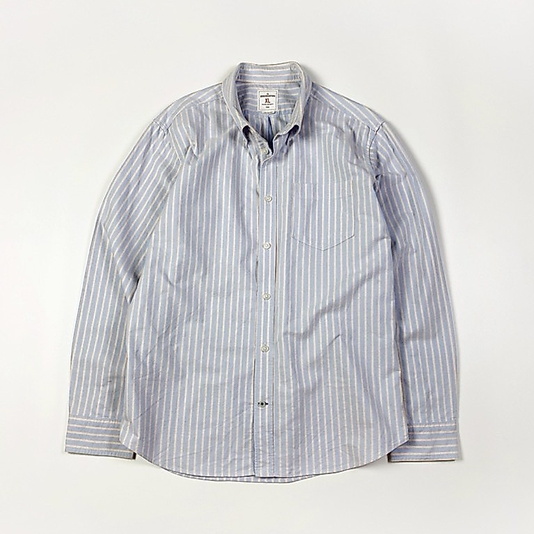 Gap ── stripe shirt , baby blue & cream