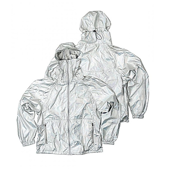 [rnrn] Rooftop Runner Windbreaker Silver Metallic Lightweight Performance Running Jacket