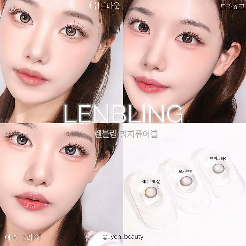 (สั่งซื้อแล้วทักแชทแจ้งค่าสายตา) Lenbling คอนแทคเลนส์รายเดือน สีชัด เลนส์ไม่หมุนแบบเดียวกับวอนยอง IVE