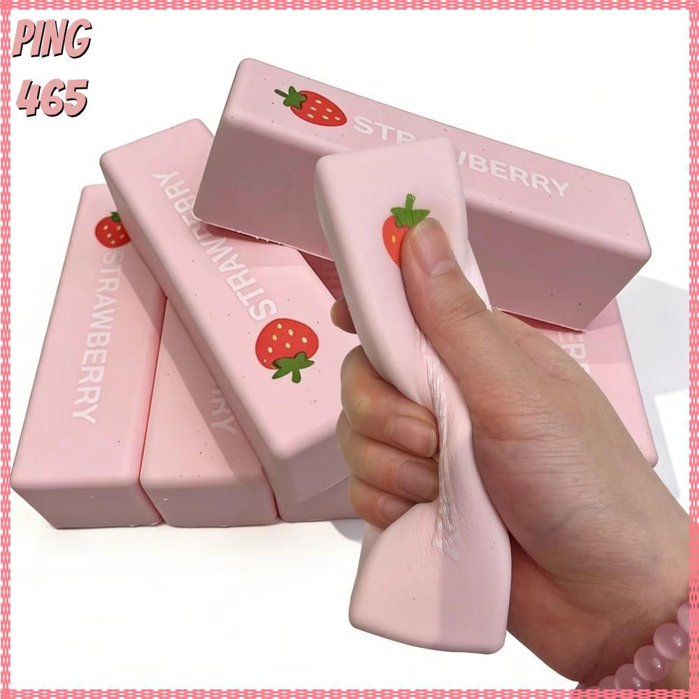 ของเล่นบีบเนย PINGD, แท่งสตรอเบอร์รี่ผ่อนคลายมือบีบลูกบอลความเครียด, ลูกบอลบีบนุ่ม Fidget บรรเทาความเครียดความวิตกกังวล