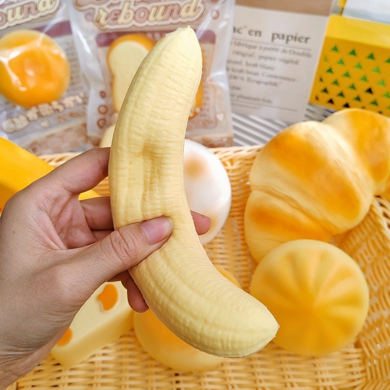 จําลองกล้วย Squishy Bar Soft Fidget ของเล่นเหนียวบีบความเครียดบรรเทาของเล่นเด็กของขวัญวันเกิด