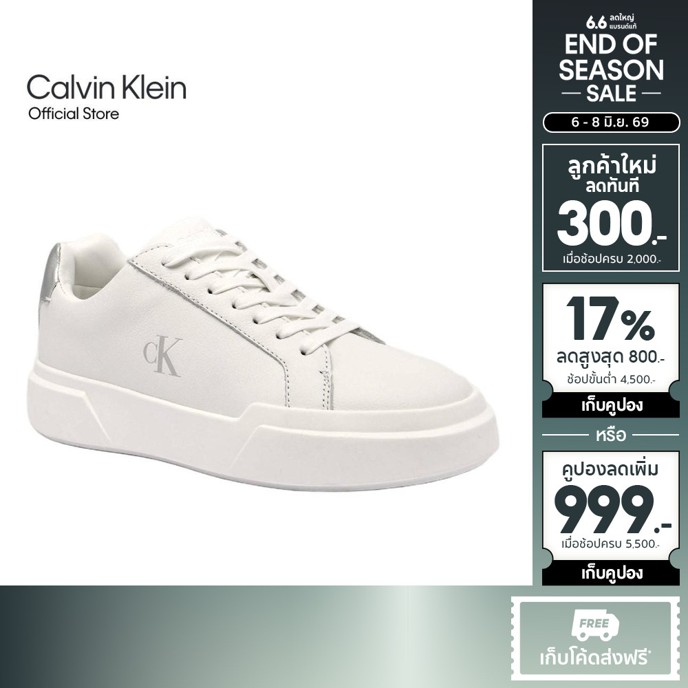 CALVIN KLEIN รองเท้าผ้าใบผู้หญิง รุ่น YW01948 0LC-สีขาว