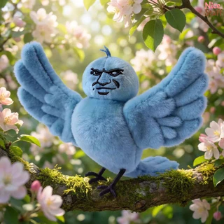💥คุ้ม💥Blue Bird Plush จี้ตุ๊กตาการ์ตูน พวงกุญแจนกสีฟ้า สามารถบันทึกการพูดคุย ของขวัญตลก15CM