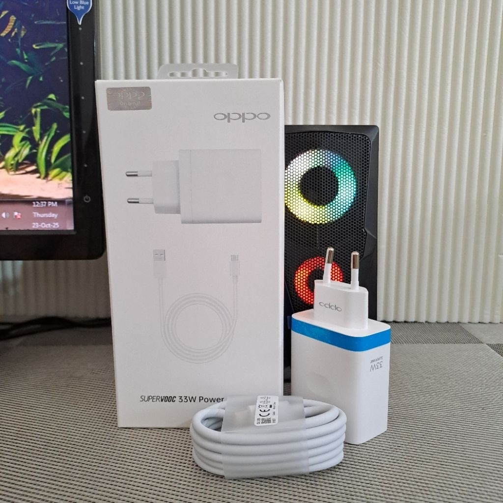 ใหม่ [ ใหม่ ] เครื่องชาร์จ Hp Op Super VOOC 33W Reno 7 8 8T A57 A58 TYPE C