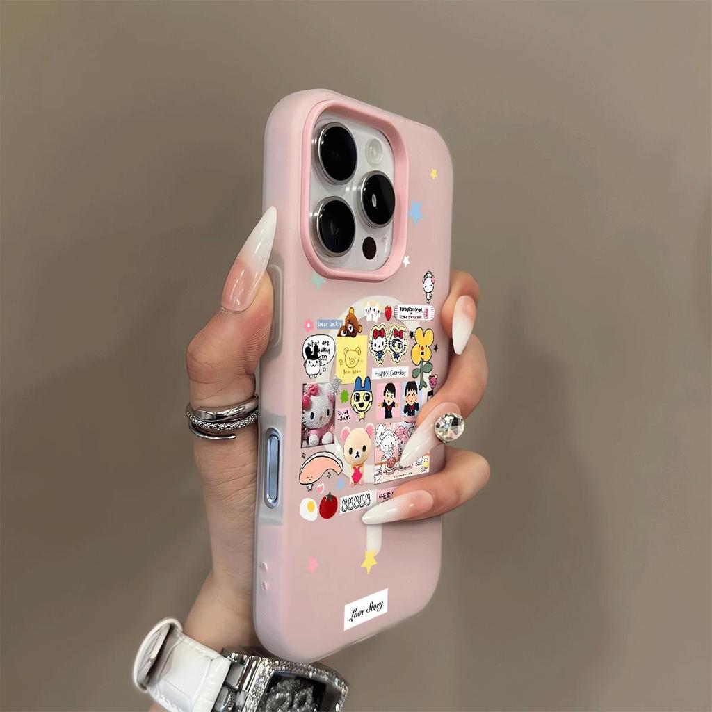 เคสไอโฟน 13 11 สำหรับ IPhone 16 15 12 14 17 Air Pro Max XR Max 7 8 คิตตี้สร้างสรรค์ แรงดึงดูดแม่เหล็