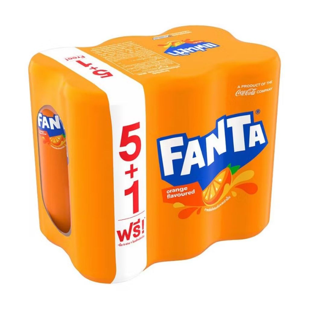แฟนต้า น้ำอัดลมส้ม Fanta Orange 325ml. Pack6