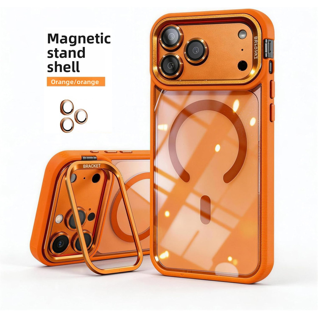 สําหรับ iPhone 18 Pro Max กรณีแม่เหล็กพร้อมฟิล์มเลนส์ฟรี 17Air 17Pro ฝาครอบขาตั้งกล้องซิลิโคนใส iPhone 17 เคสป้องกัน