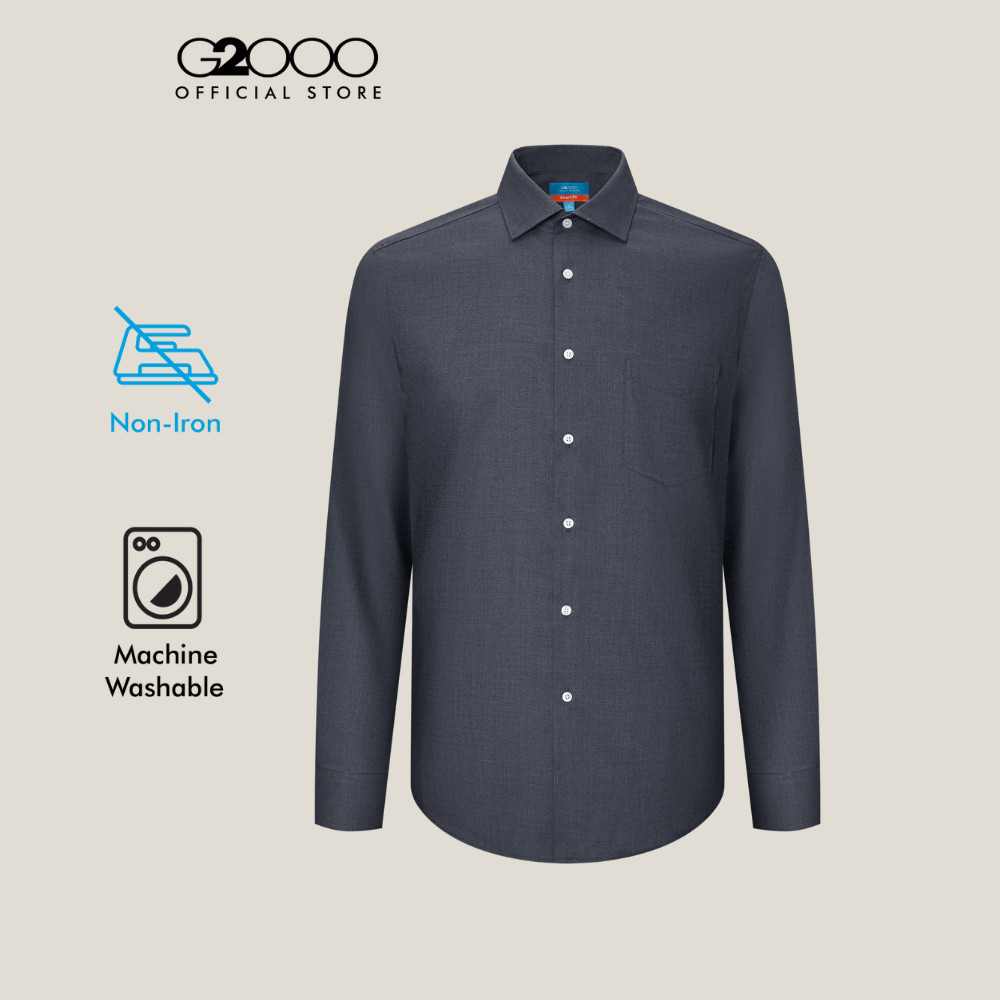 G2000 เสื้อเชิ้ตแขนยาวแบบทางการสำหรับผู้ชาย Smart Fit รุ่น 4612364278 สีน้ำเงินเข้ม