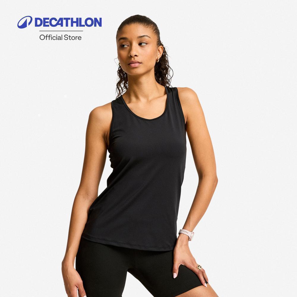 Decathlon Women'S Straight-Cut Fitness Tank Top เสื้อกล้ามทรงตรงสำหรับผู้หญิงใส่ออกกำลังกาย - Blue