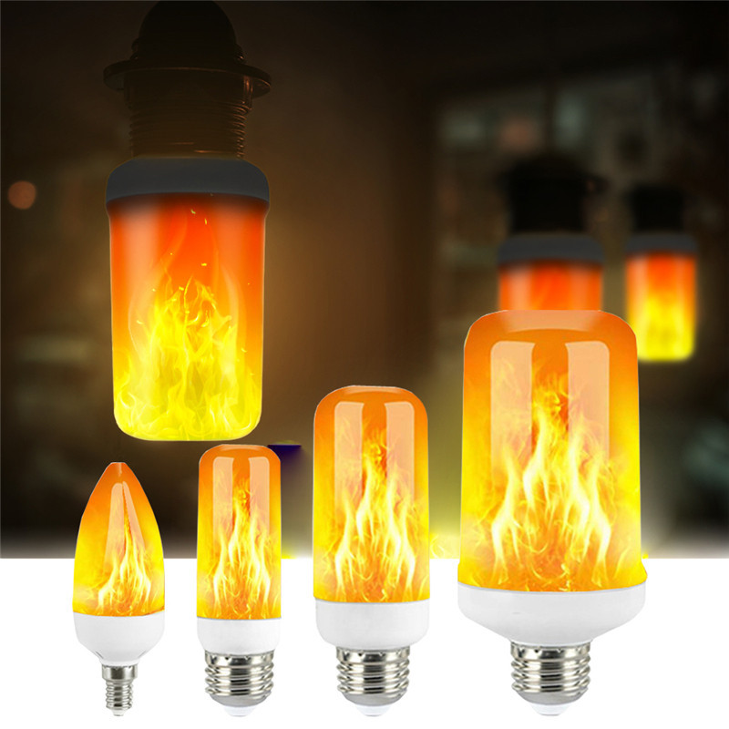 E27 E14 B22 LED Dynamic Flame Effect Fire Light Bulb Creative Flickering Emulation 110V 220V Corn lamps for home
