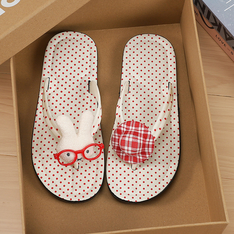 Earthwalk Flip Flops Factory Miffy Rabbit Platform Sandals ลาย Polka Dot