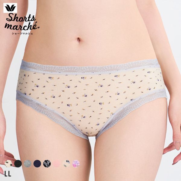 Wacoal Shorts marche กางเกงในผ้าคอตตอนแบบพื้นและพิมพ์ลาย (ไซส์ LL) (40PPE244LL) (ส่งตรงจากญี่ปุ่น)1
