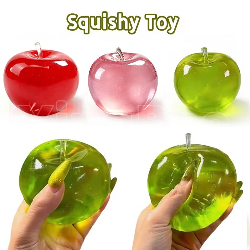 1/2pcs Squishy Apple Stress Ball Soft Fidget Sensory ของเล่นสําหรับ ADHD ออทิสติกช้า Rebound บีบของเล่นสําหรับผู้ใหญ่เด็กคริสต์มาสของขวัญ
