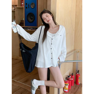Vogue🌟พร้อมส่ง🌟 เสื้อคาร์ดิแกนแขนยาว ติดกระดุม ผ้ายืดบางเบา ใส่สบายไม่ระคายเคือง (FY2157)