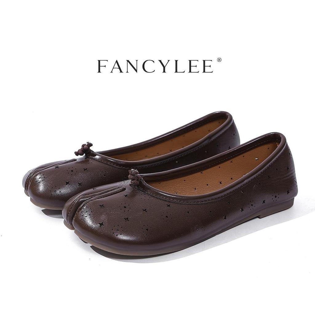 【ส่งจากไทย】Fancylee มาใหม่ล่าสุดผู้หญิง Tabi Split-Toe Ballet Flats - หนังนุ่ม Casual Office รองเท้าทํางาน Breathable สบายรองเท้าไม่มีส้น