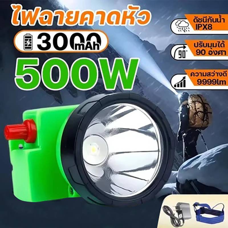 SUPERAF ไฟฉายแบบชาร์จไฟได้ LED ไฟหน้าลิเธียมกลางแจ้งตั้งแคมป์เดินป่ากันน้ํา HOT