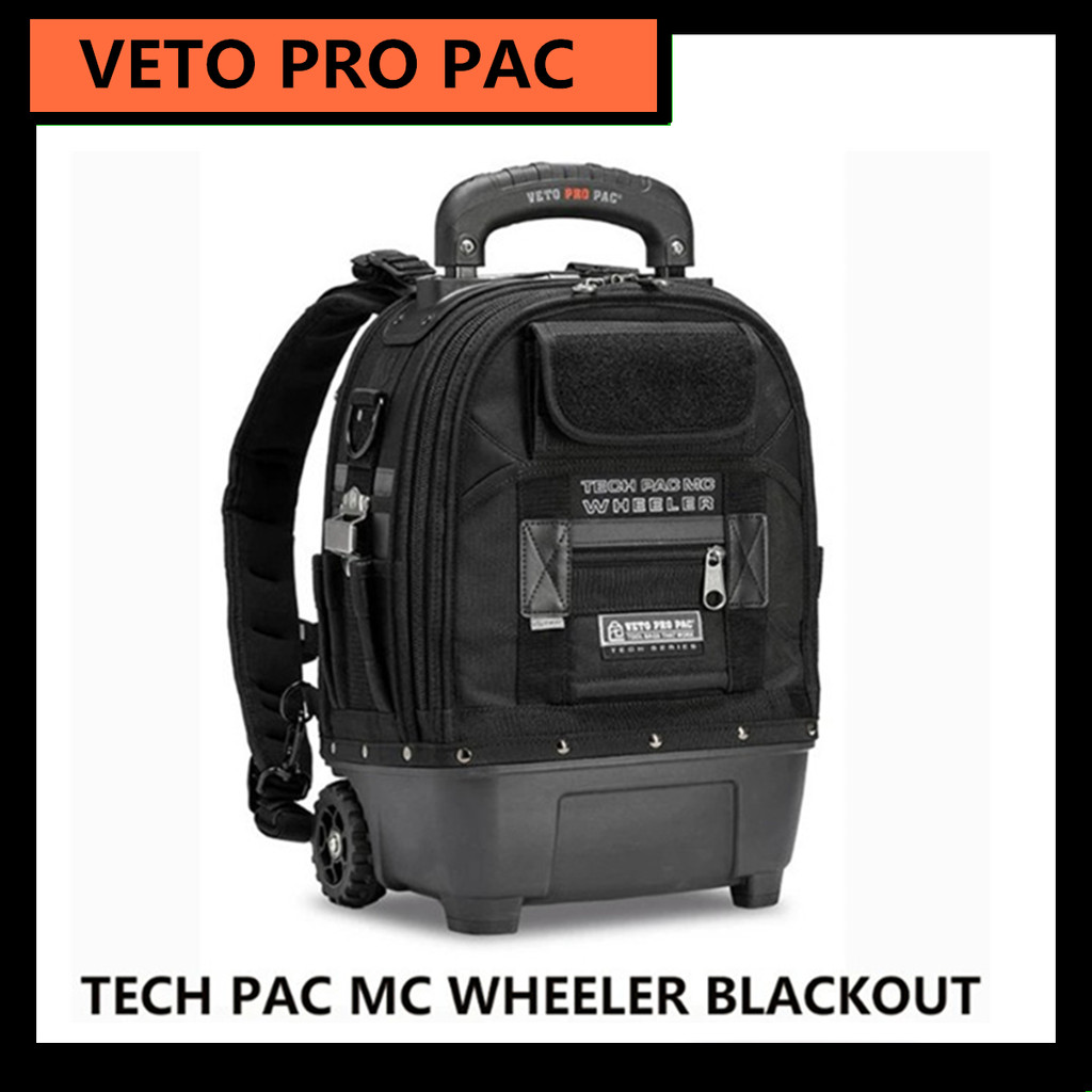 VETO PRO PAC TECH PAC MC WHEELER สีดํารุ่นพิเศษรถเข็นกล่องเครื่องมือกล่องเครื่องมือ