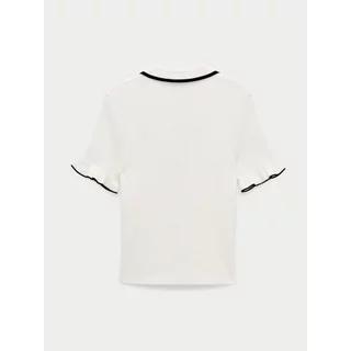 [Pomelo] เสื้อโปโลถักขอบตัด / Contrast Trim Polo Knit Top