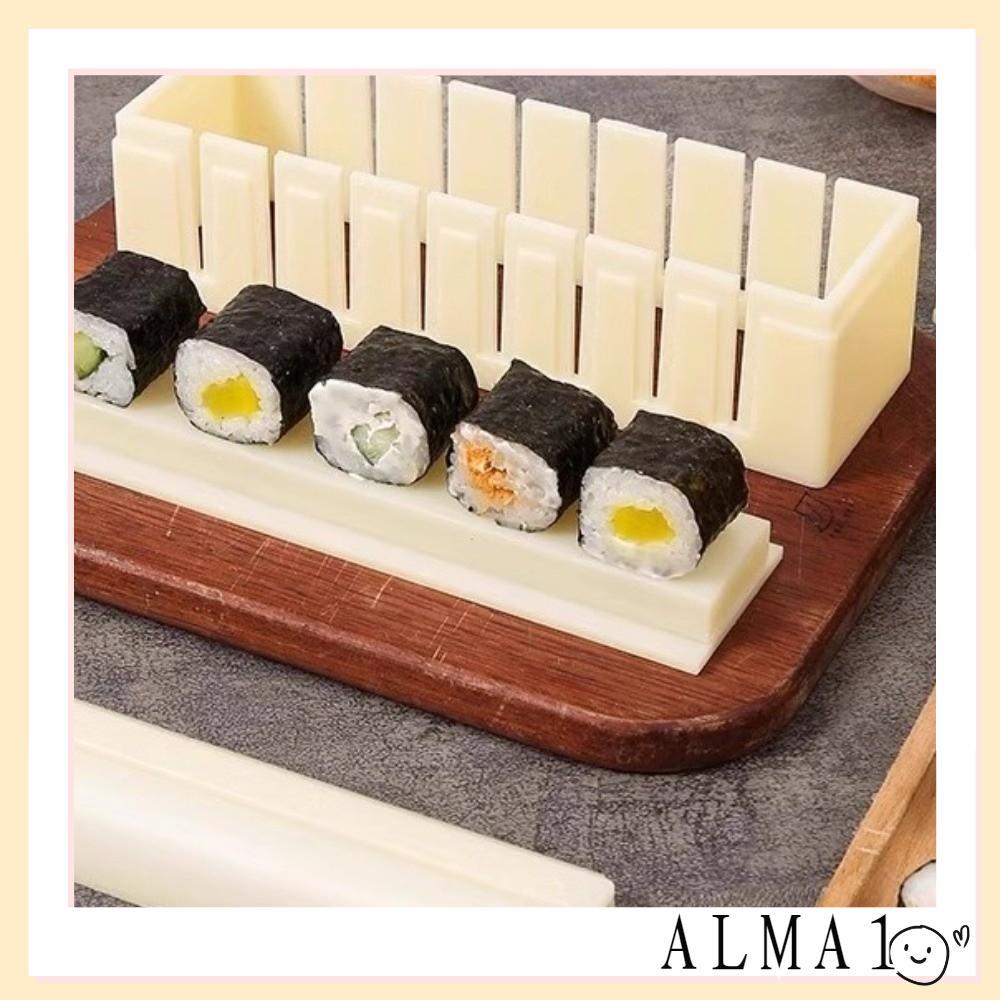 ALMA ชุดทําซูชิ, Anti-stick พลาสติก Kimbap ซูชิม้วนแม่พิมพ์, DIY รอบสแควร์หัวใจมัลติฟังก์ชั่ทําซูชิเครื่องมืออุปกรณ์ครัว