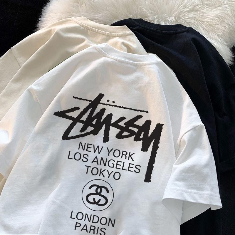 （จัดส่งตลอด 24 ชั่วโมง） เกาหลี oversize คอกลม เสื้อยืด CMDXY0103 ผ่อน ผ้าคอตตอน ลายสกรีน ฤดูร้อน สบาย