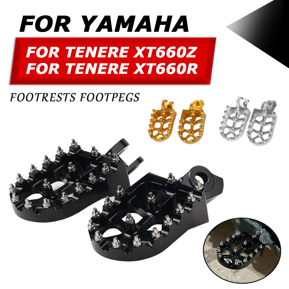 OT Motorcycle CNC Foot Pegs Footpeg Pedals Rests For Yamaha Tenere 660 XT660Z 2008 - 2016 XT660R XT 