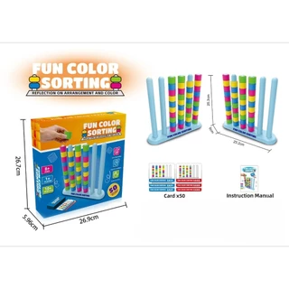 Color Stack Chsllenge ของเล่นเพื่อการศึกษาสำหรับเด็ก เกมกระดานแบบโต้ตอบระหว่างพ่อแม่และลูก