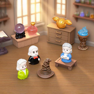 แฮร์รี่ พอตเตอร์ ฮอกวอตส์ ฟิกเกอร์น่ารัก การ์ตูนเสมือนจริง DIY ของตั้งโต๊ะ ของตกแต่งน่ารัก สะสมได้ ของขวัญ