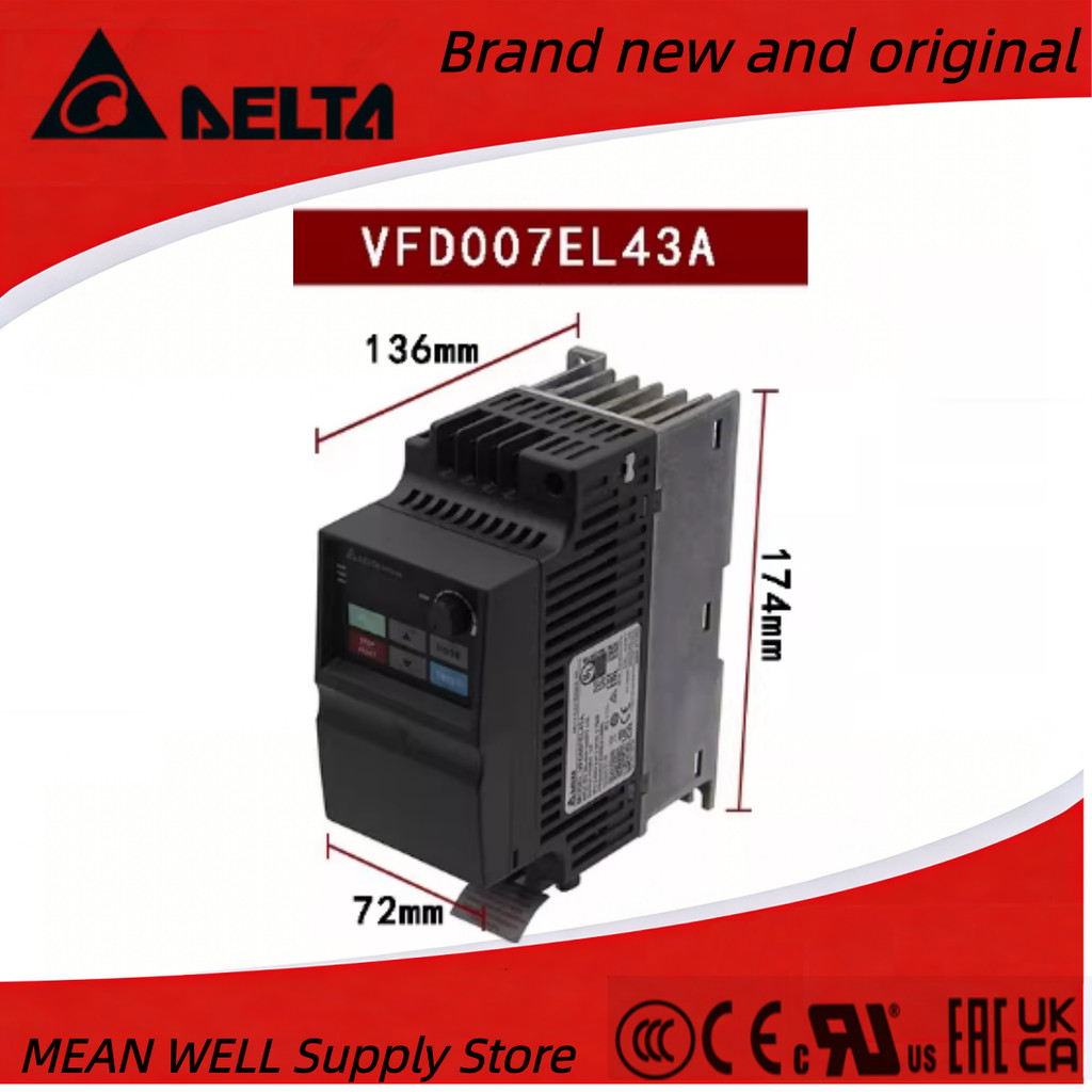 Delta VFD-EL Series อินเวอร์เตอร์สามขั้ว VFD004EL43A VFD007EL43A VFD015EL43A VFD015EL43A VFD037EL43A